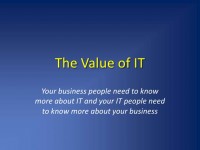 CMIS431 - Lesson 3 - Value of IT