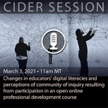 CIDER Session 3 March 2021 upcoming