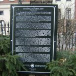 Plaque at the Stonewall monument