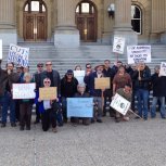 AU faculty and staff protest at the Alberta legislature, Edmonton